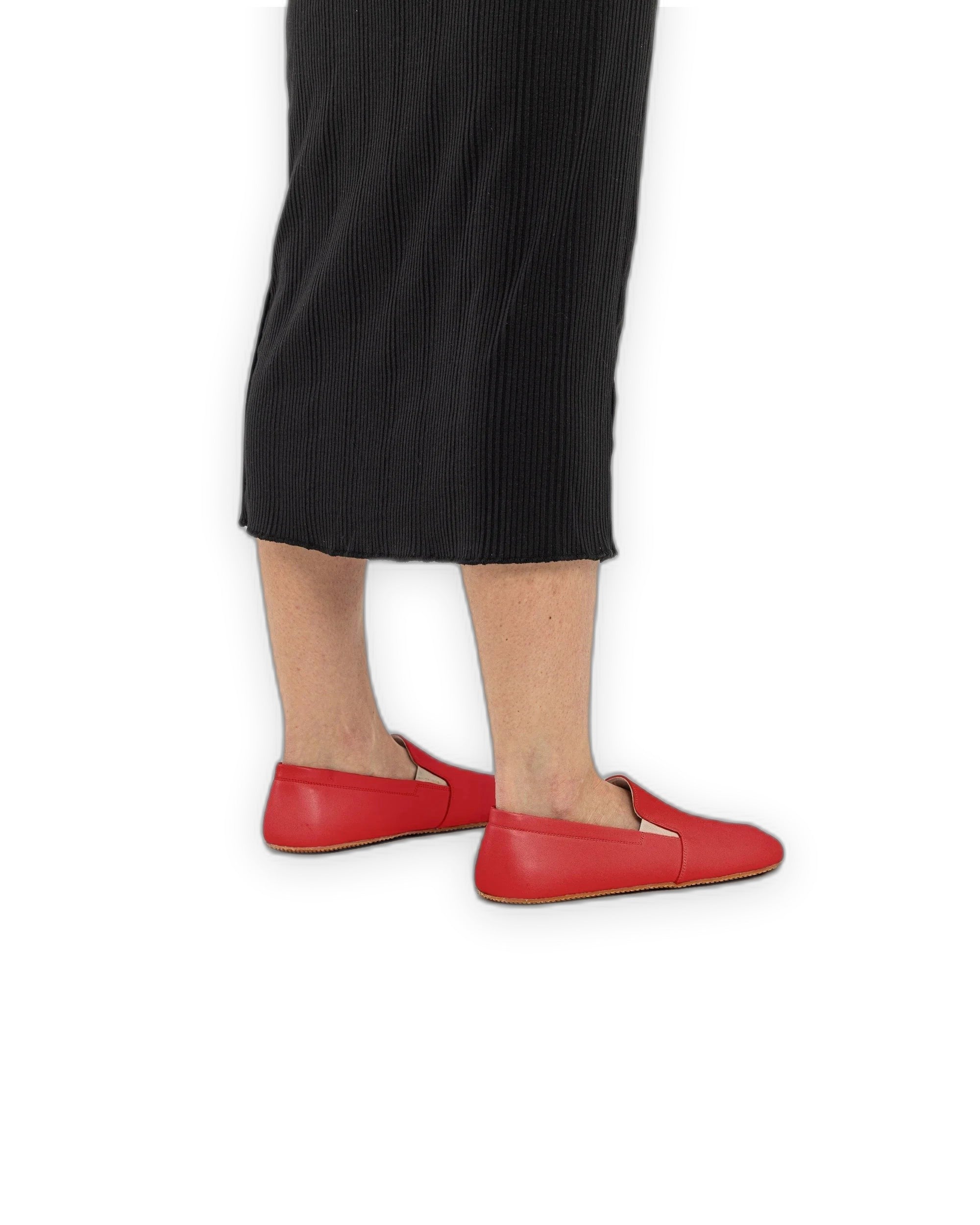 Pair Red Barefoot Shoes - Barefoot Wide Toe Calf Leather | Bespoky