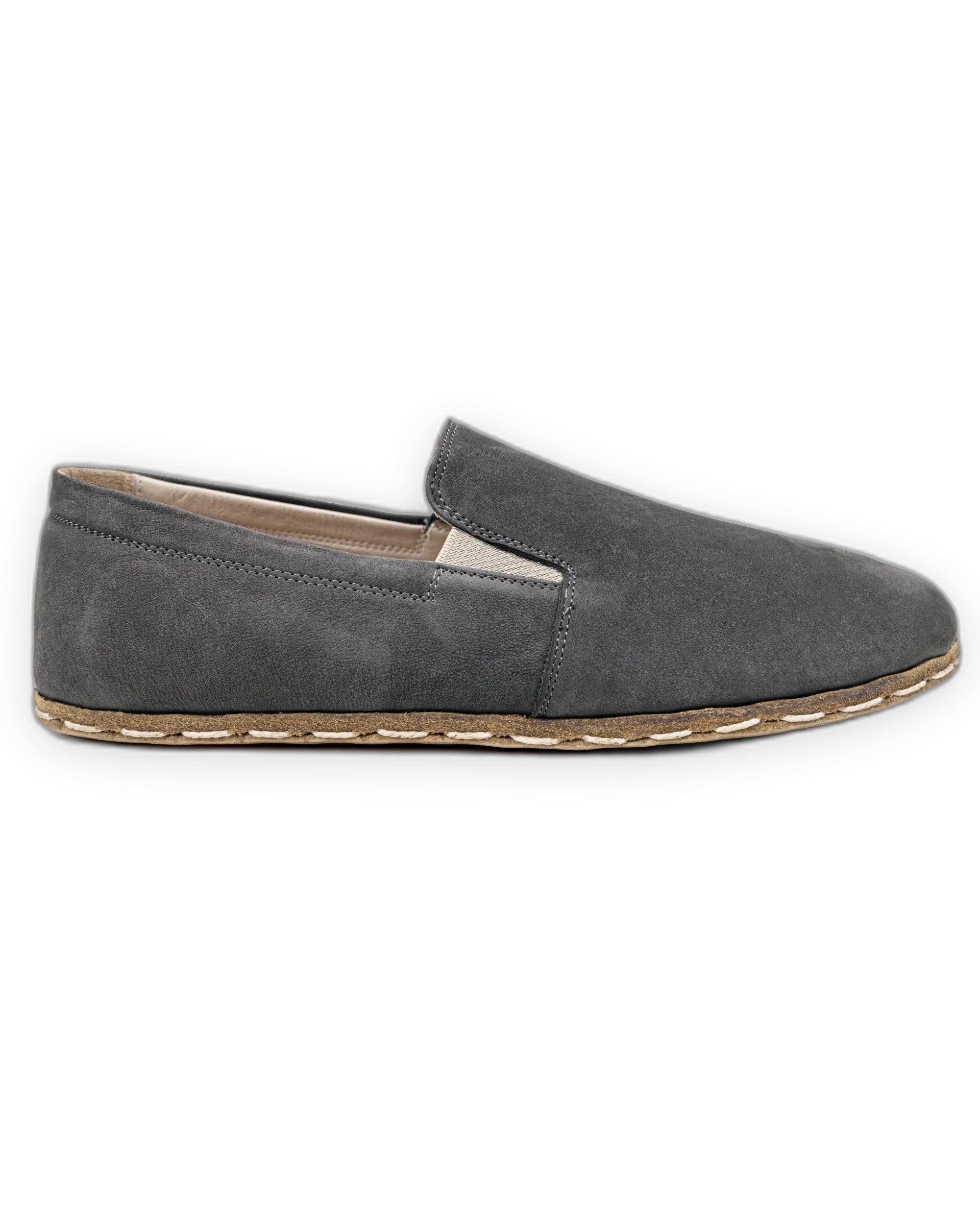 Side view Smoked Nubuck Barefoot Shoes - Calf Leather Zero Drop | Bespoky