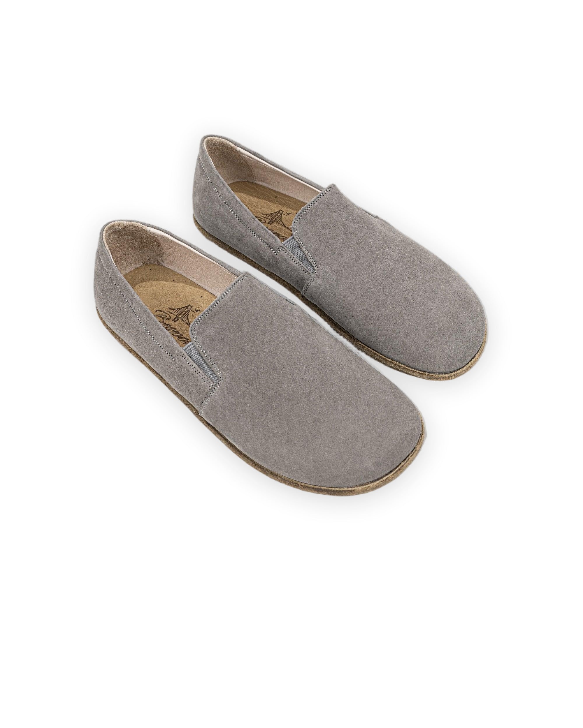 Men's Smoked Nubuck Barefoot Shoes - Handcrafted Calf Leather Wide Toe Box | Bespoky