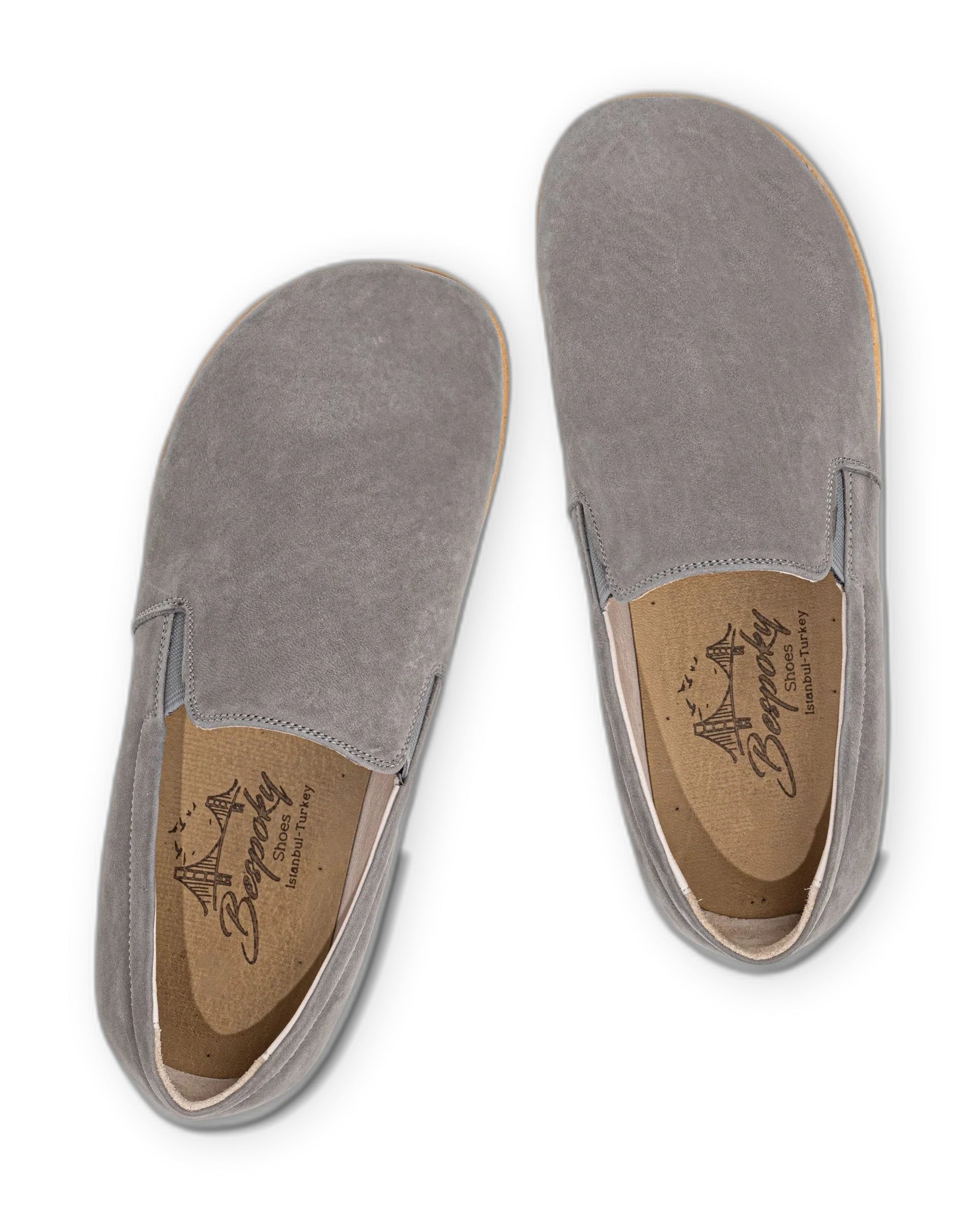 Side view Smoked Nubuck Barefoot Shoes - Calf Leather Zero Drop | Bespoky