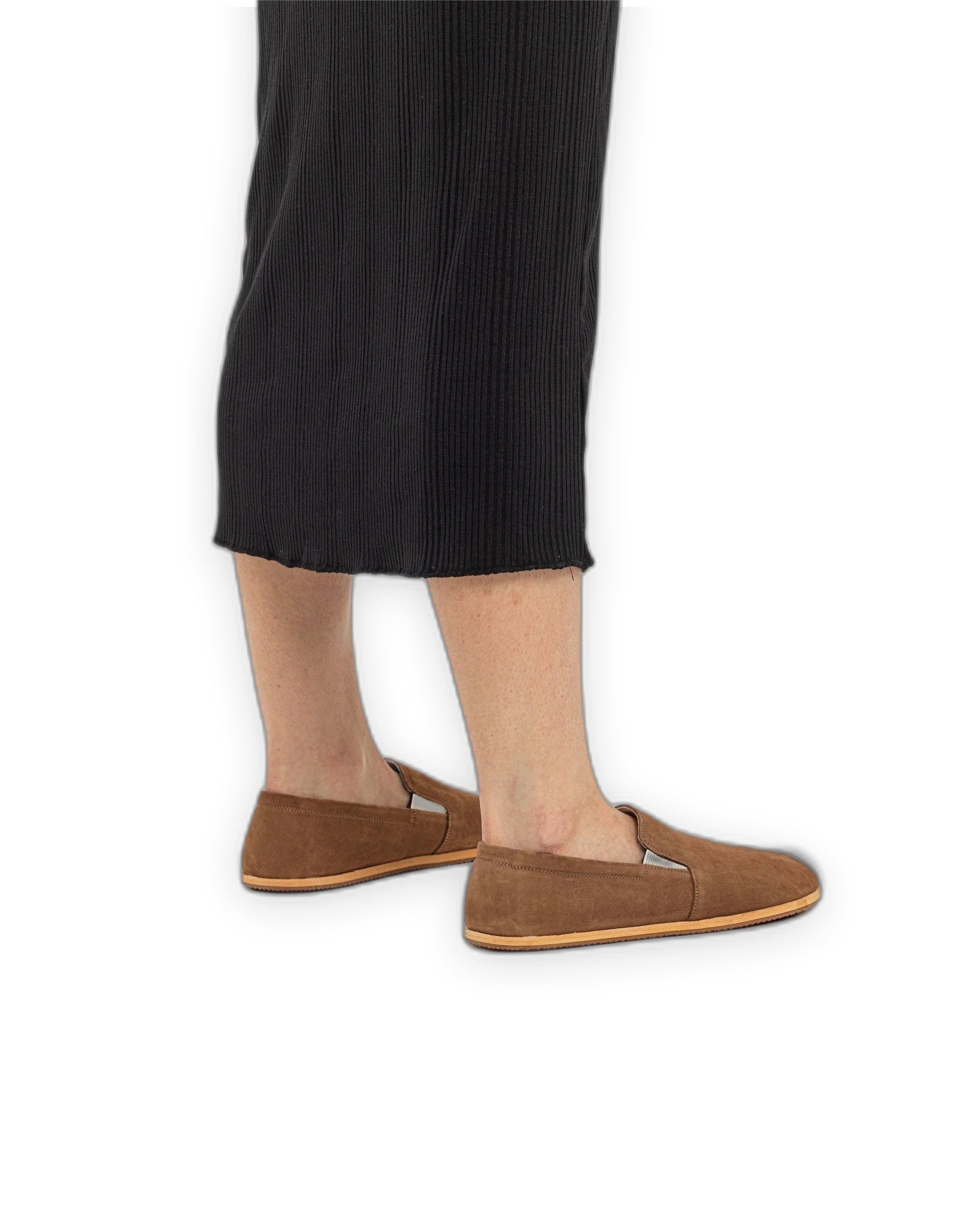 Pair Tan Nubuck Barefoot Shoes - Barefoot Wide Toe Calf Leather | Bespoky