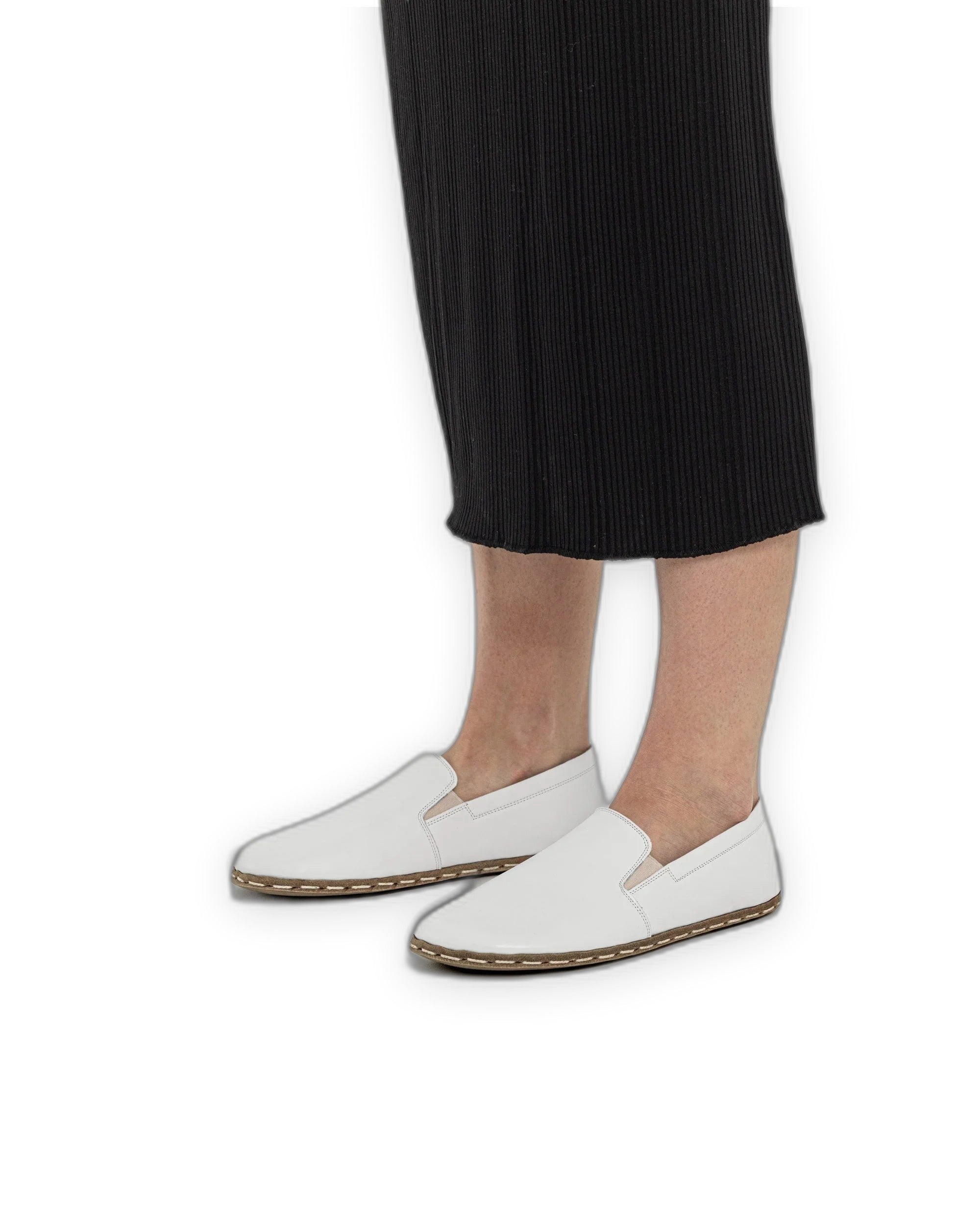 Detail White Barefoot Shoes - Handcrafted Calf Leather Turkey | Bespoky