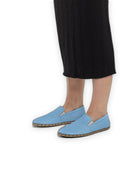 Top view Baby Blue Barefoot Shoes - Handcrafted Calf Leather | Bespoky