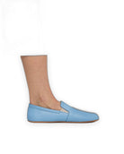 Back view Baby Blue Barefoot Shoes - Calf Leather Handcrafted | Bespoky