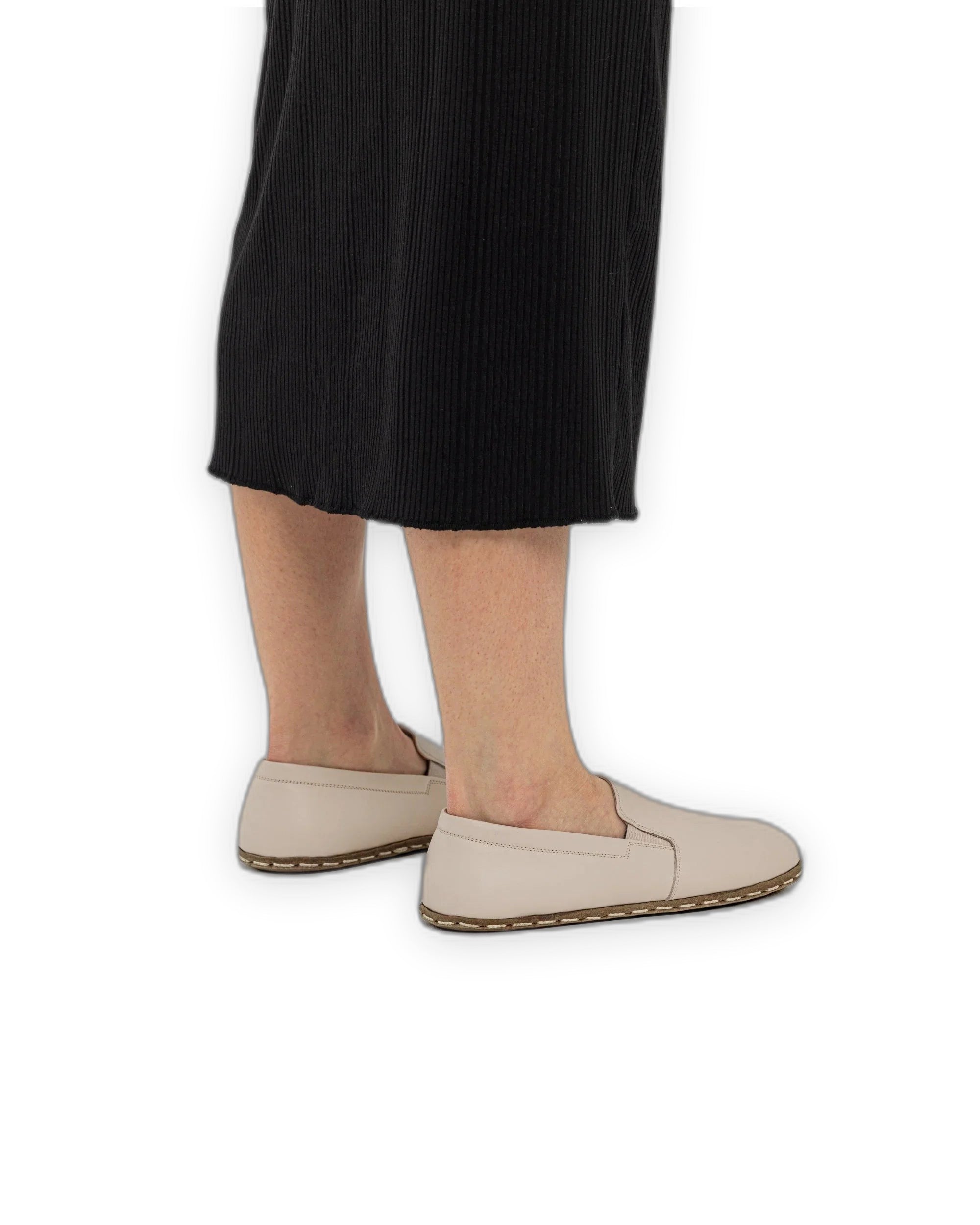 Pair Beige Barefoot Shoes - Barefoot Wide Toe Calf Leather | Bespoky