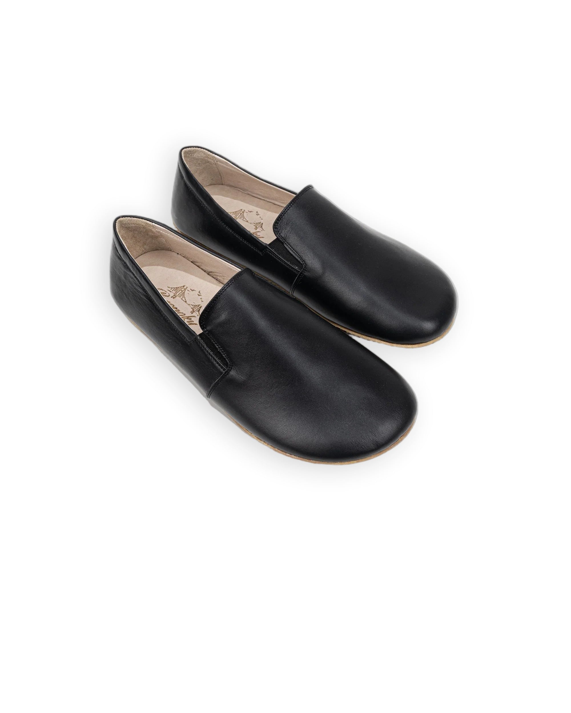 Women's Black Barefoot Shoes - Handcrafted Calf Leather Wide Toe Box | Bespoky