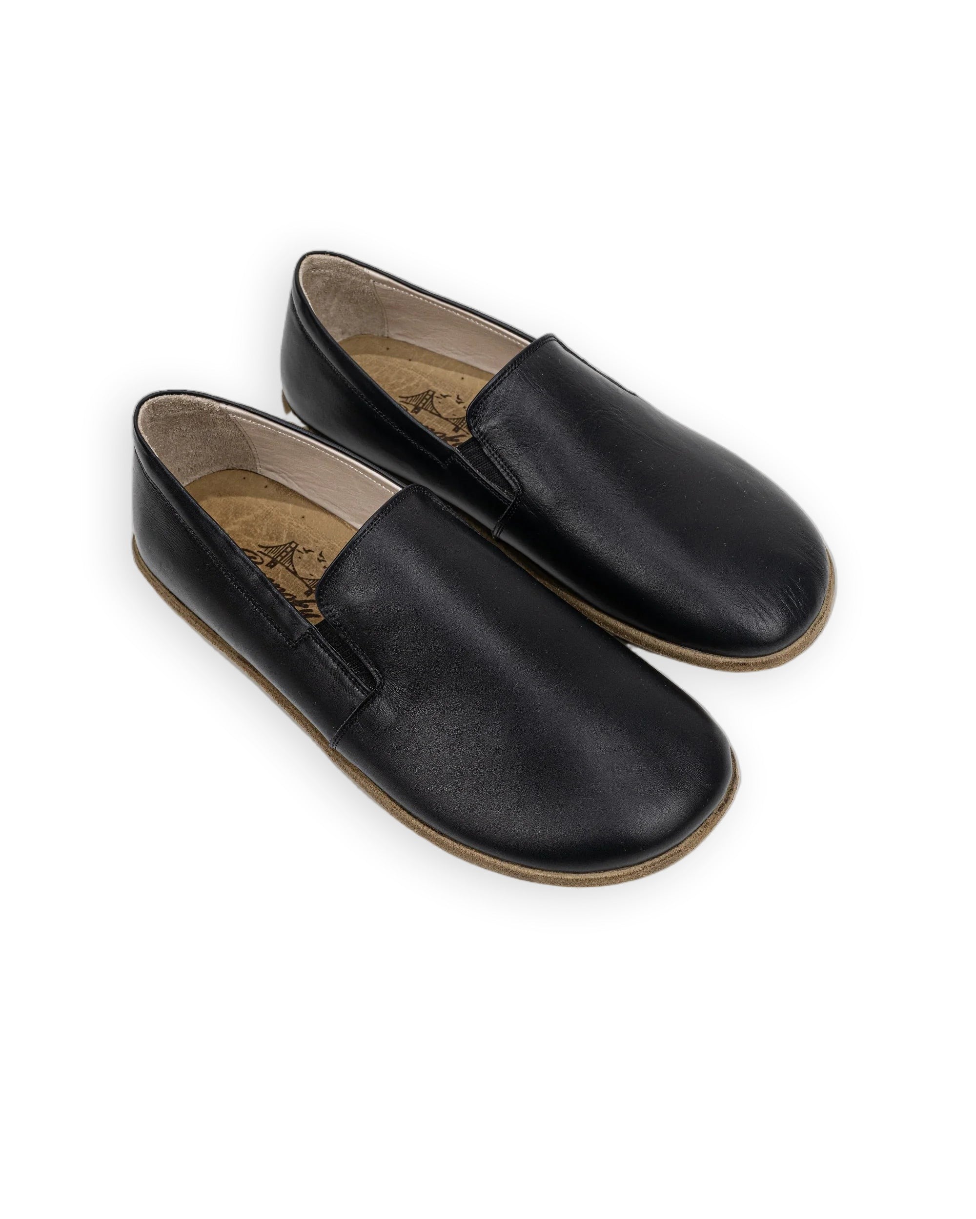 Women's Black Barefoot Shoes - Handcrafted Calf Leather Wide Toe Box | Bespoky