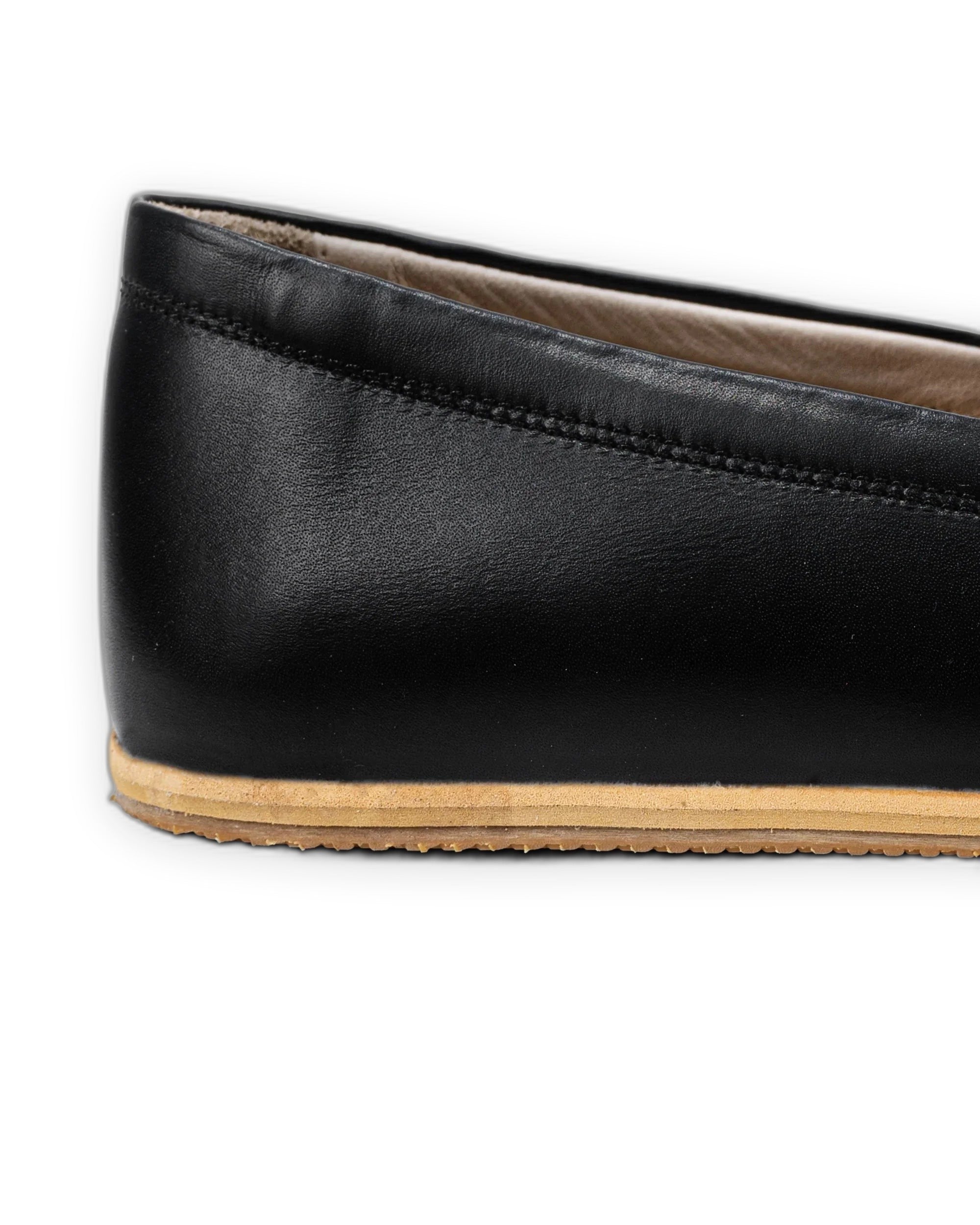 Detail Black Barefoot Shoes - Handcrafted Calf Leather Turkey | Bespoky