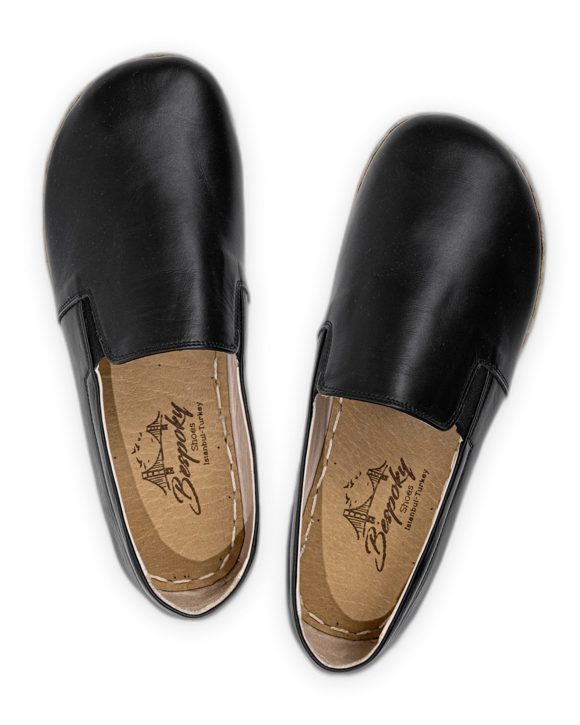 Side view Black Barefoot Shoes - Calf Leather Zero Drop | Bespoky