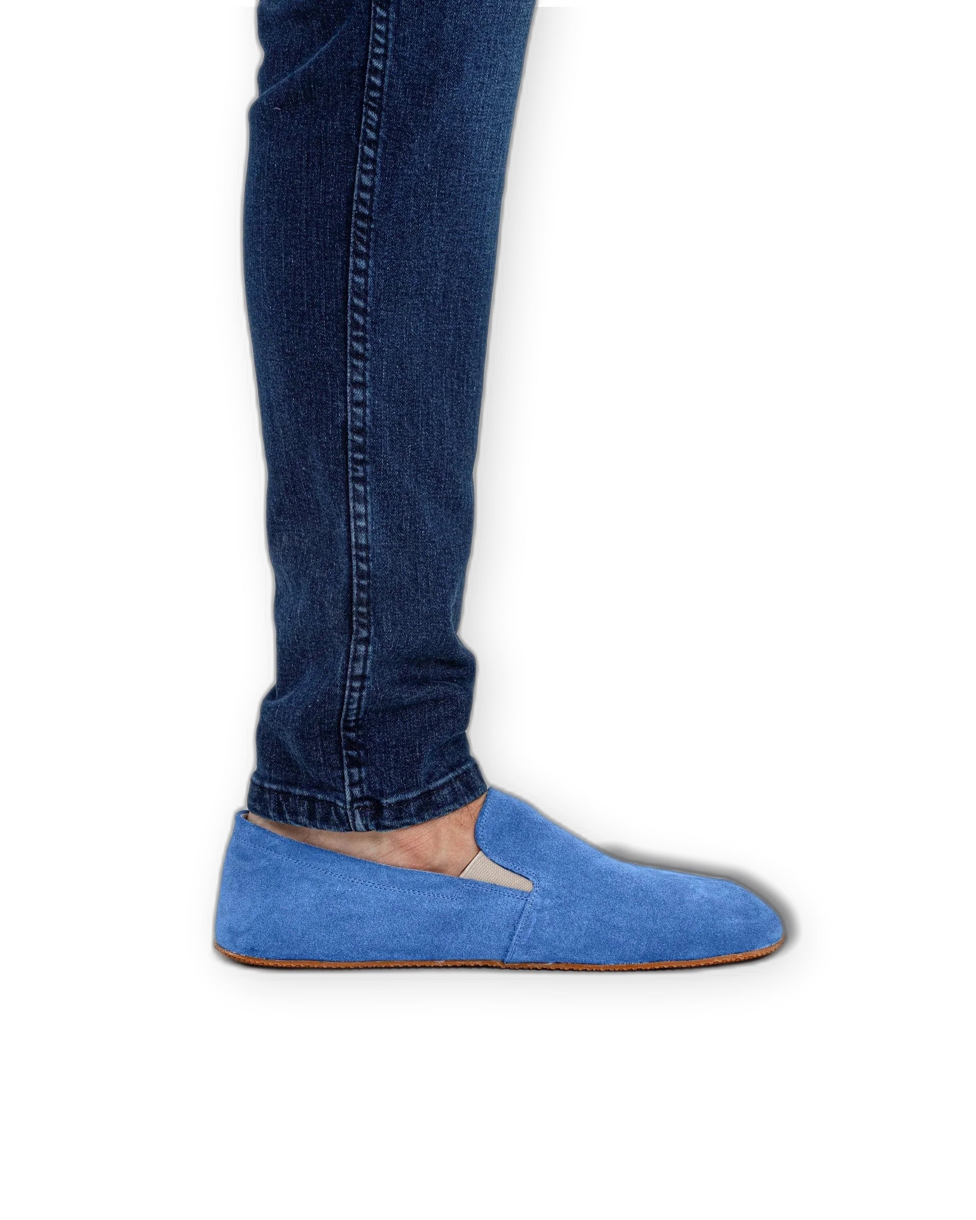 Pair Blue Barefoot Shoes - Barefoot Wide Toe Calf Leather | Bespoky