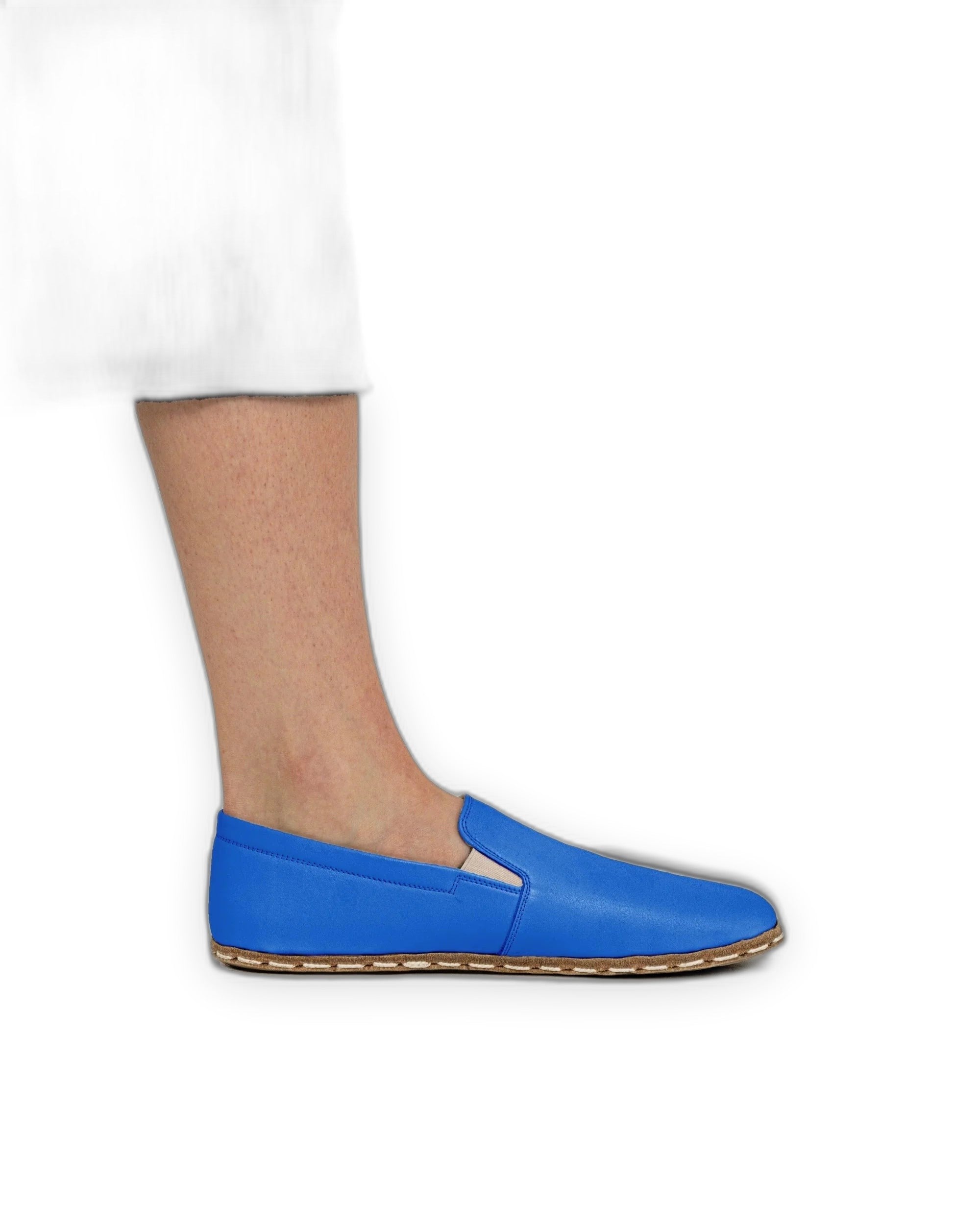 Pair Blue Barefoot Shoes - Barefoot Wide Toe Calf Leather | Bespoky