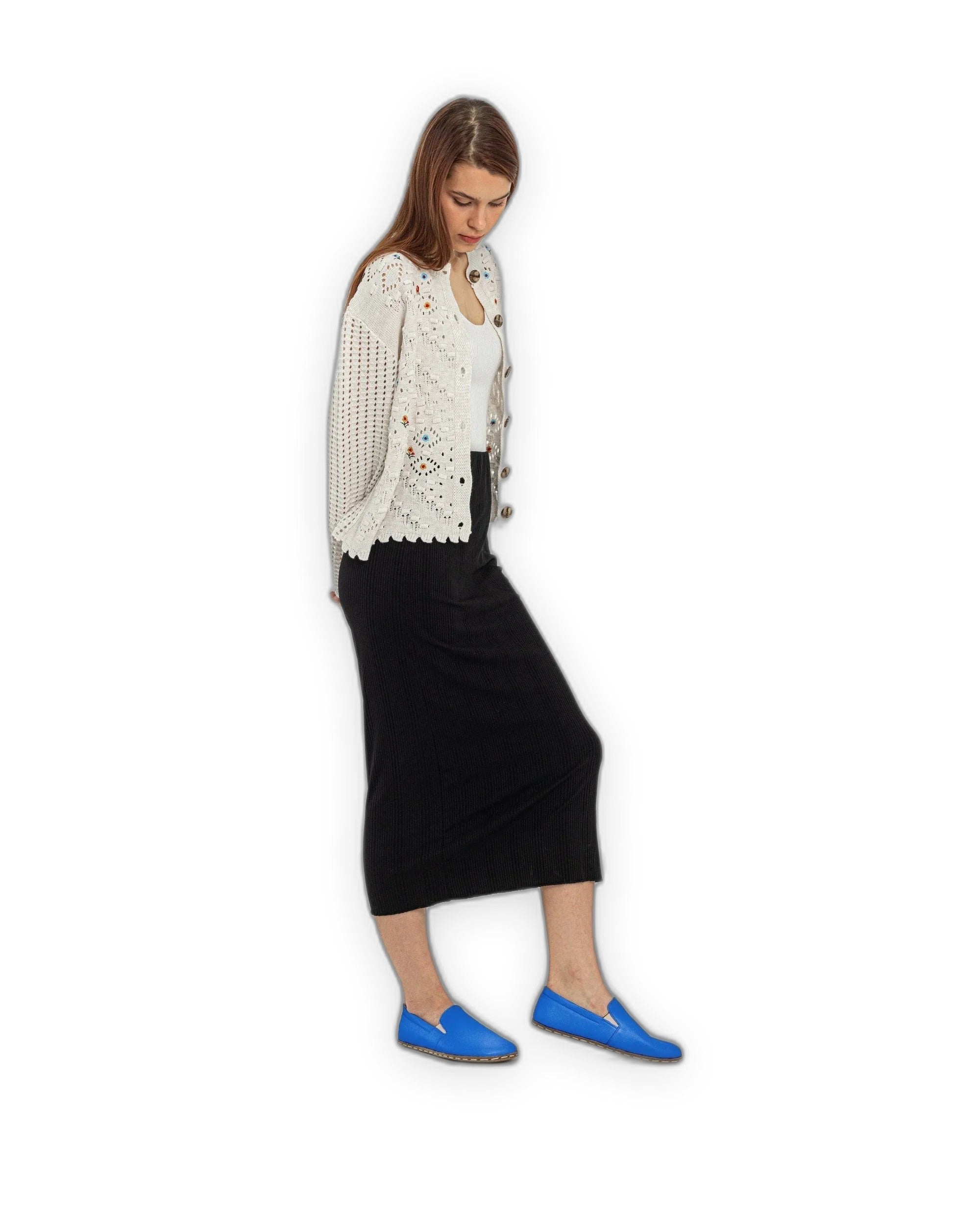 Close-up calf leather - Blue Barefoot Shoes Detail | Bespoky