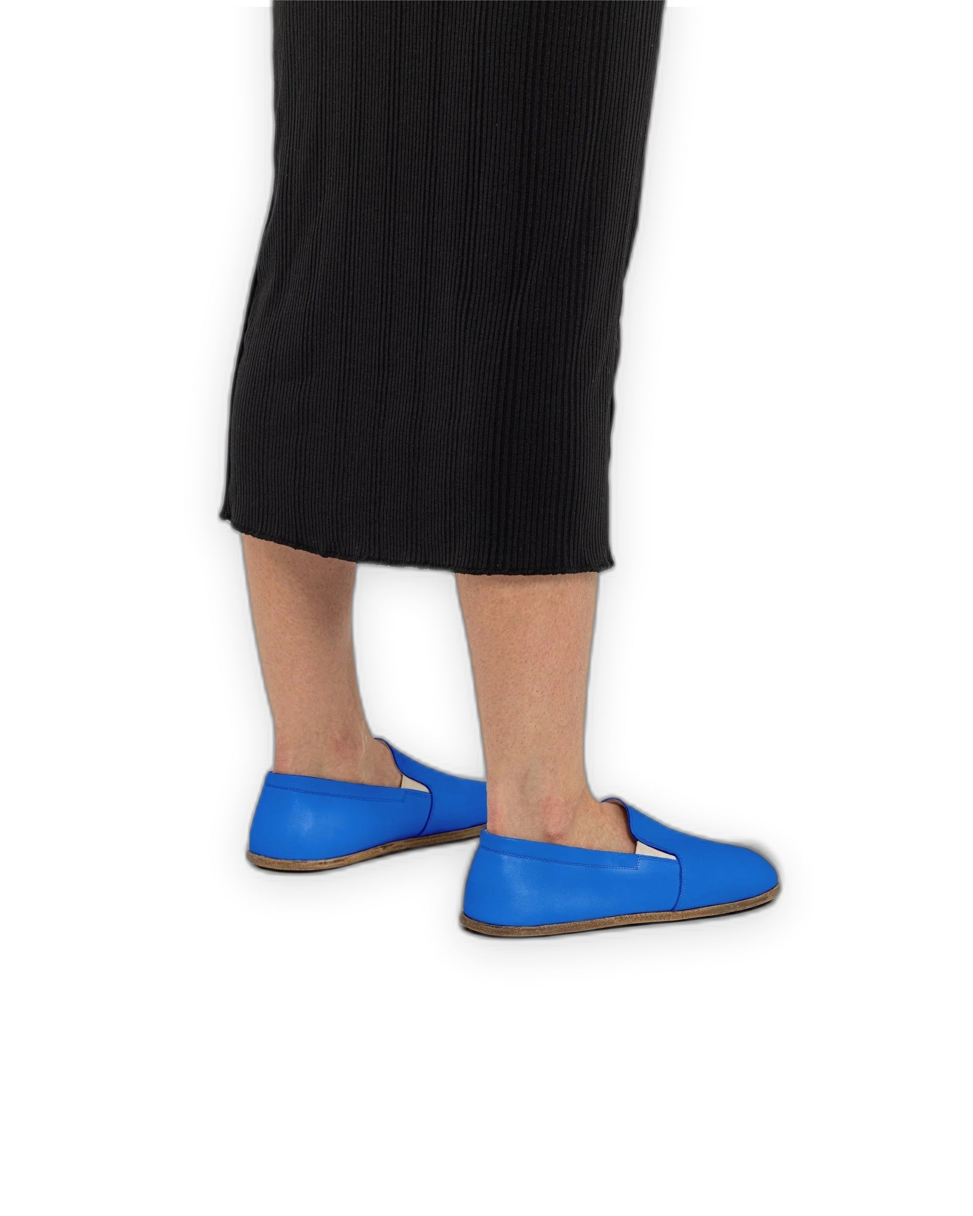 Pair Blue Barefoot Shoes - Barefoot Wide Toe Calf Leather | Bespoky