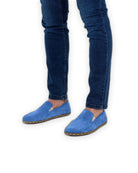 Side view Blue Barefoot Shoes - Calf Leather Zero Drop | Bespoky