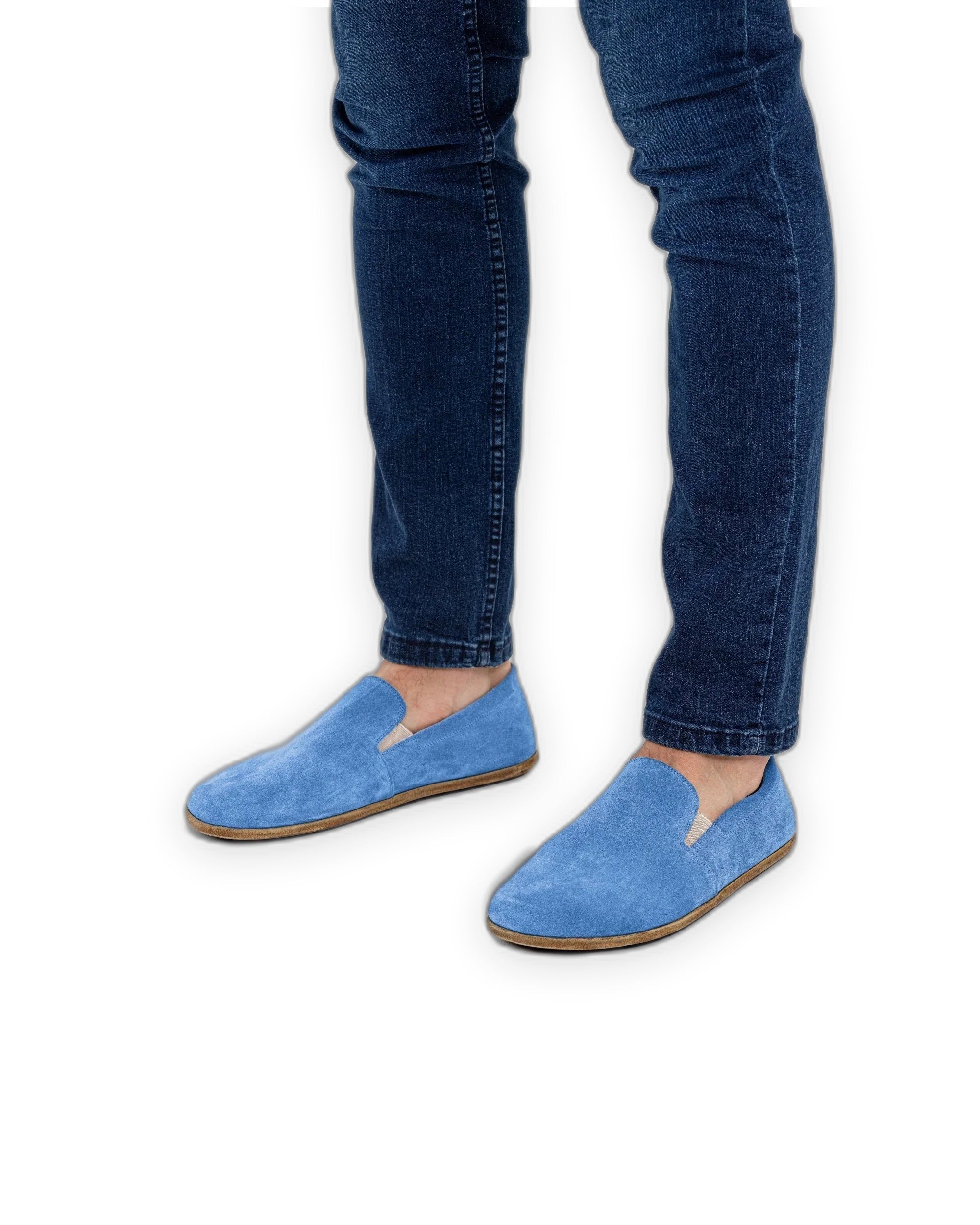 Side view Blue Barefoot Shoes - Calf Leather Zero Drop | Bespoky