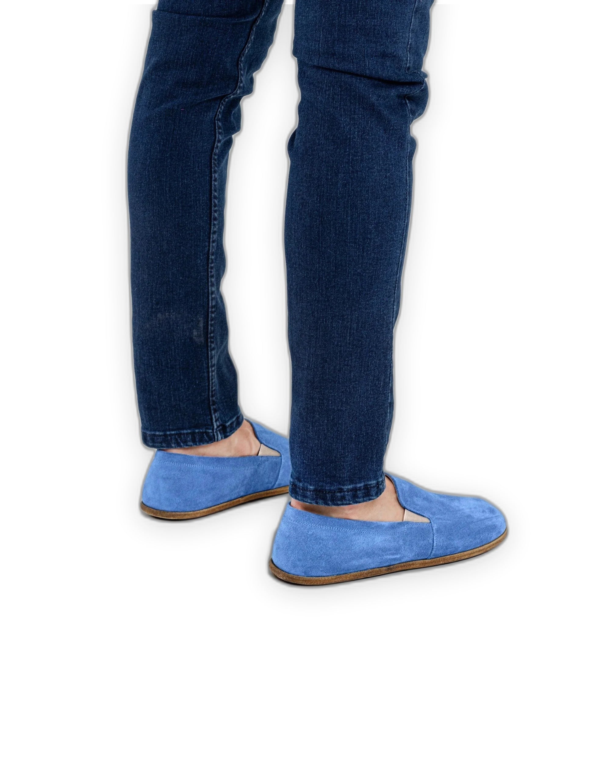 Top view Blue Barefoot Shoes - Handcrafted Calf Leather | Bespoky