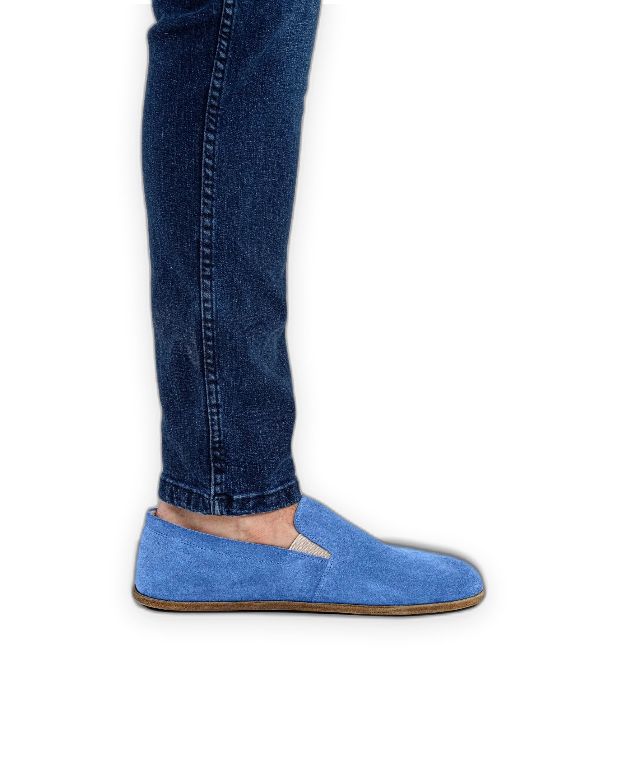 Detail Blue Barefoot Shoes - Handcrafted Calf Leather Turkey | Bespoky