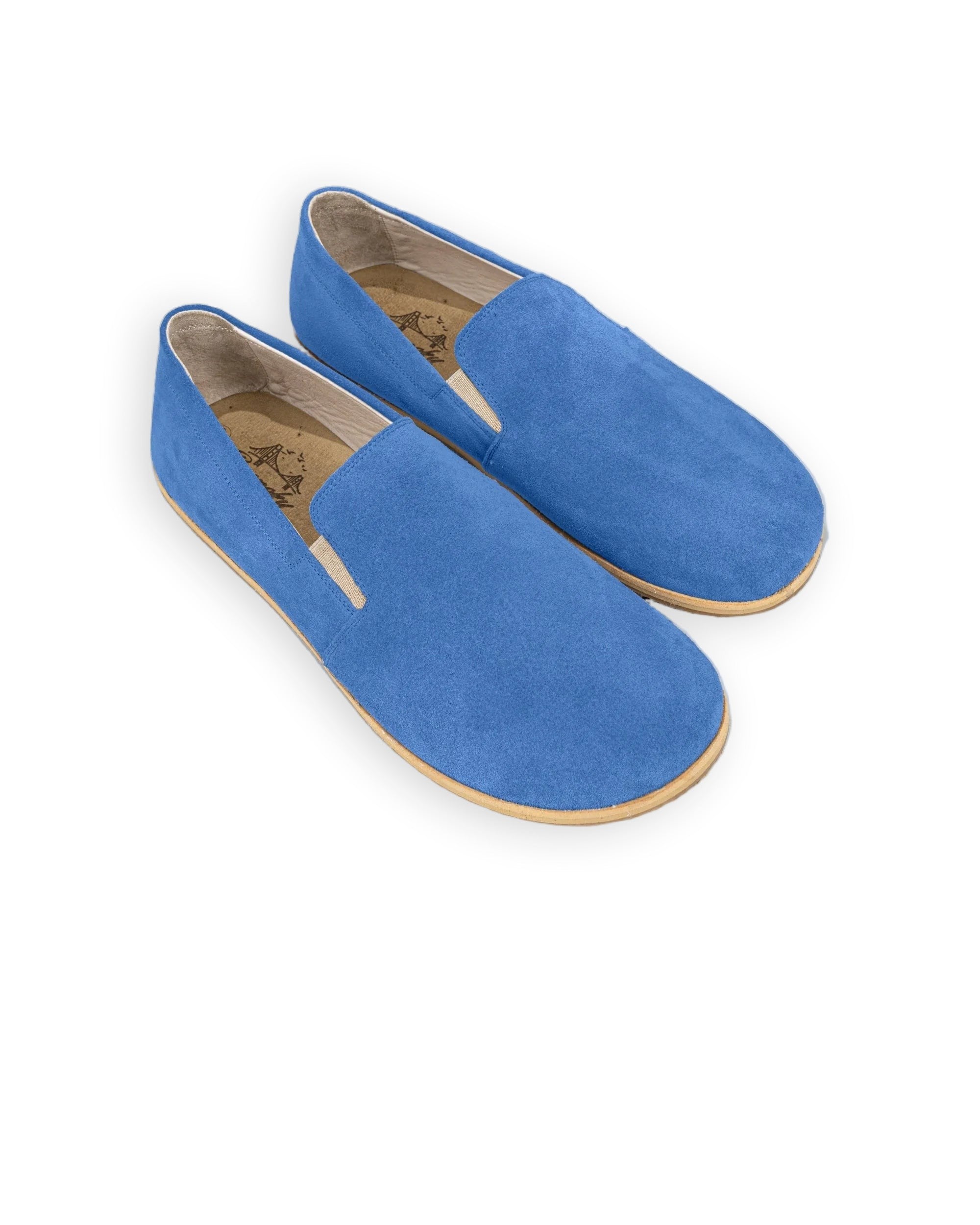 Women's Blue Barefoot Shoes - Handcrafted Calf Leather Wide Toe Box | Bespoky