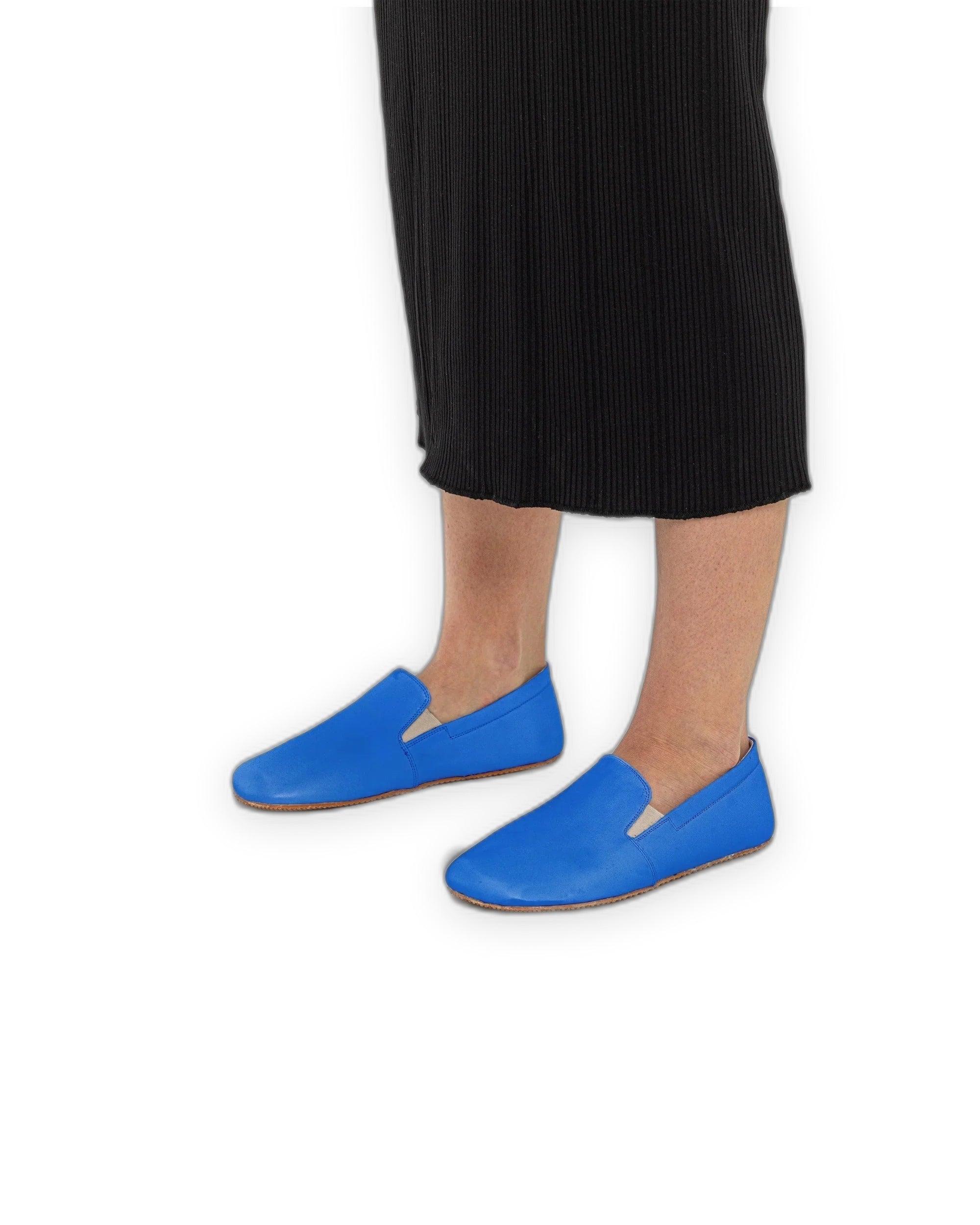Back view Blue Barefoot Shoes - Calf Leather Handcrafted | Bespoky