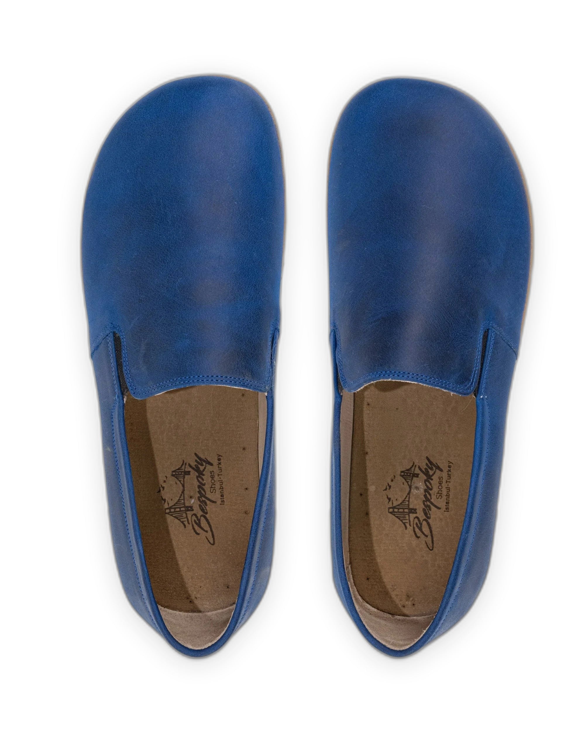 Side view Blue Barefoot Shoes - Calf Leather Zero Drop | Bespoky