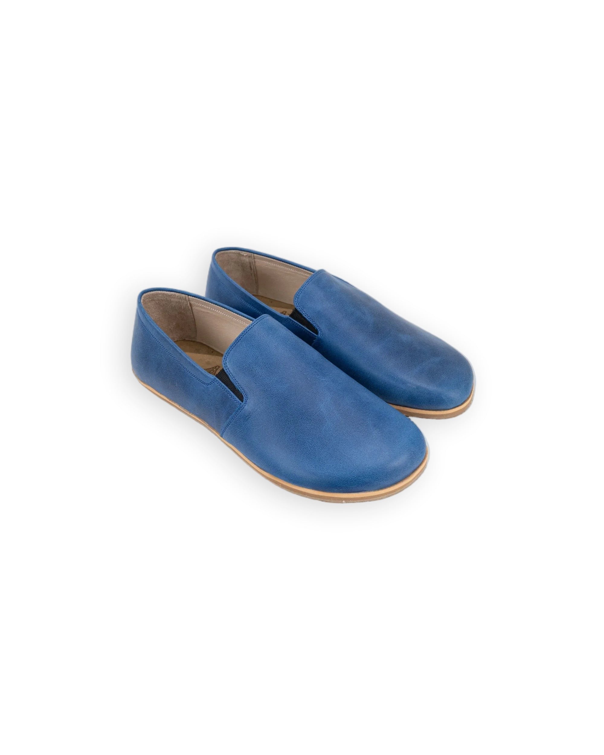 Women's Blue Barefoot Shoes - Handcrafted Calf Leather Wide Toe Box | Bespoky
