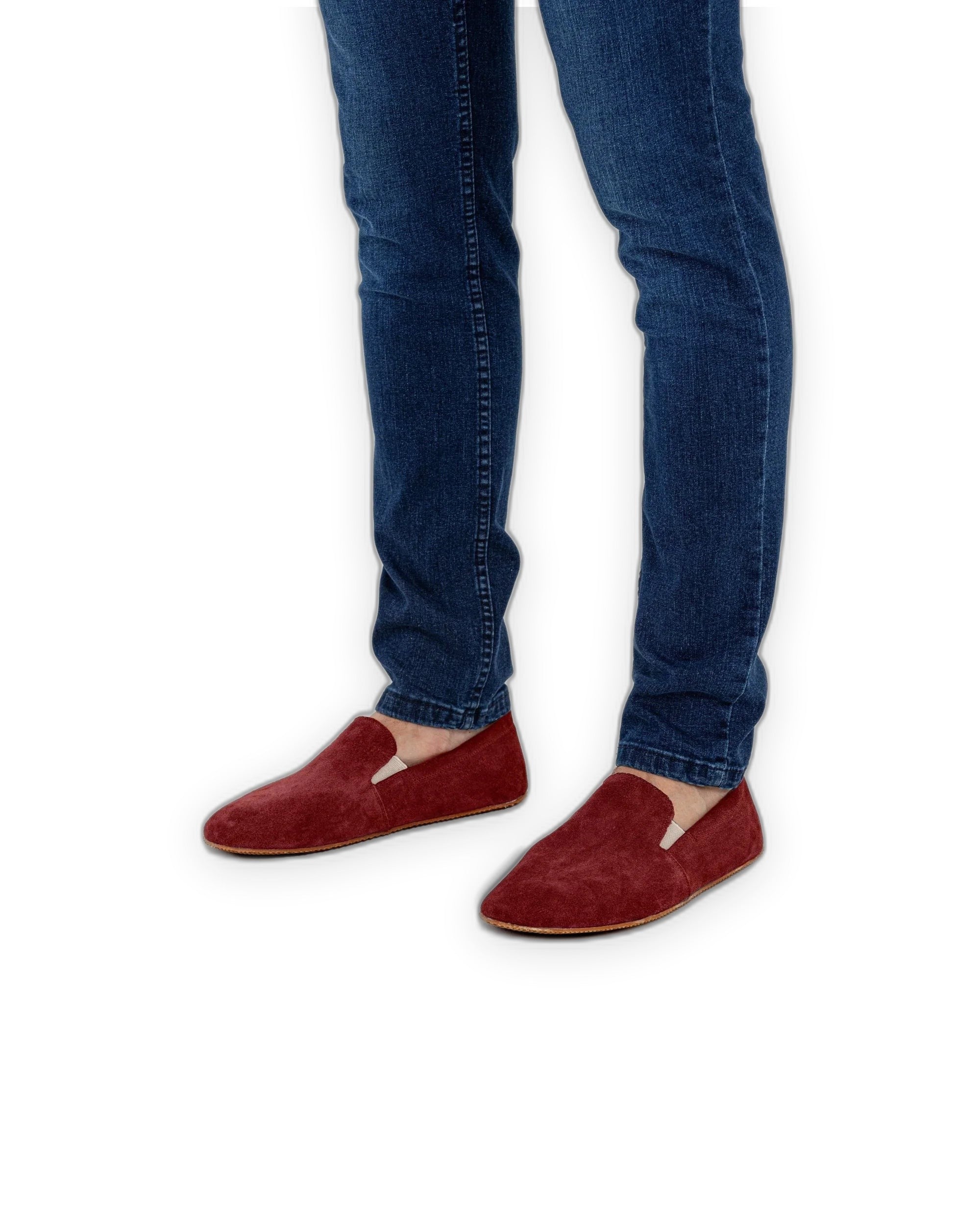 Top view Burgundy Barefoot Shoes - Handcrafted Calf Leather | Bespoky