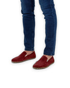 Top view Burgundy Barefoot Shoes - Handcrafted Calf Leather | Bespoky