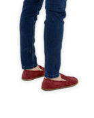Top view Burgundy Barefoot Shoes - Handcrafted Calf Leather | Bespoky