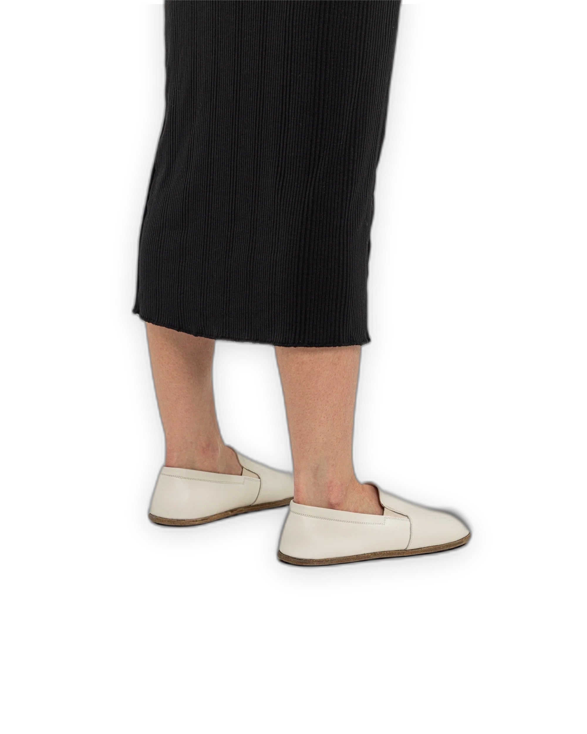 Back view Cream Barefoot Shoes - Calf Leather Handcrafted | Bespoky