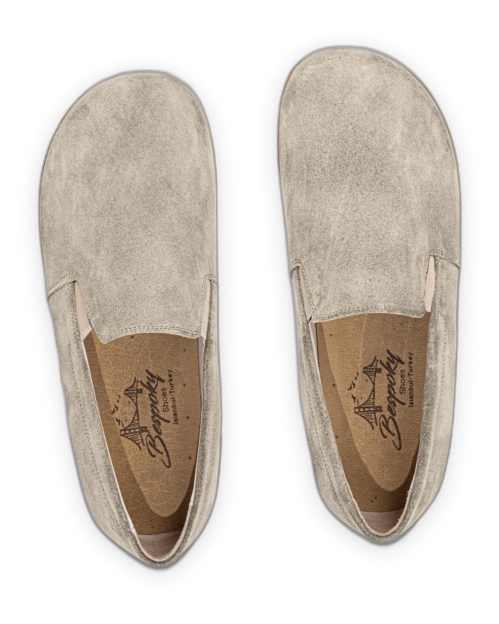 Back view Cream Barefoot Shoes - Calf Leather Handcrafted | Bespoky
