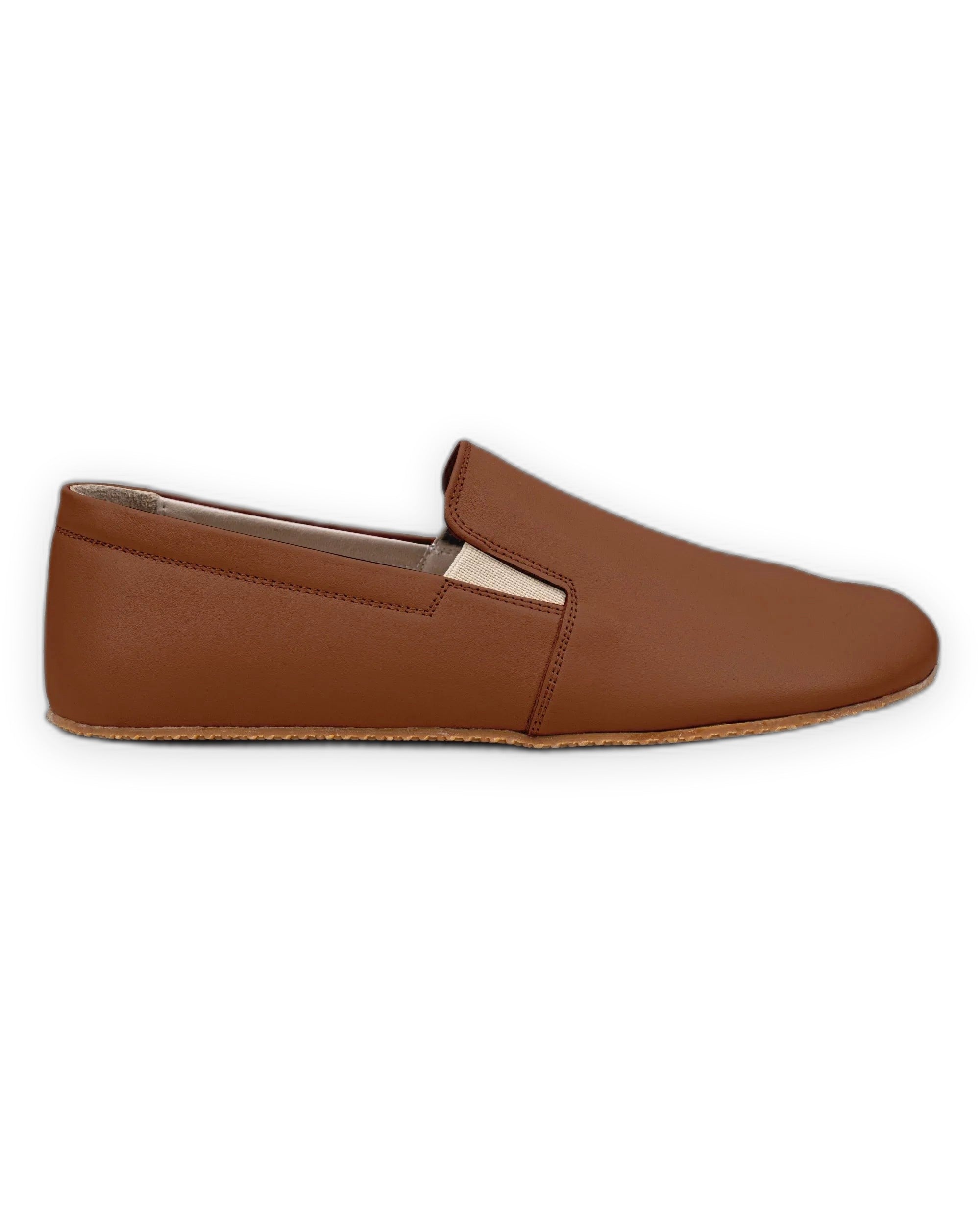 Close-up calf leather - Dark Brown Barefoot Shoes Detail | Bespoky