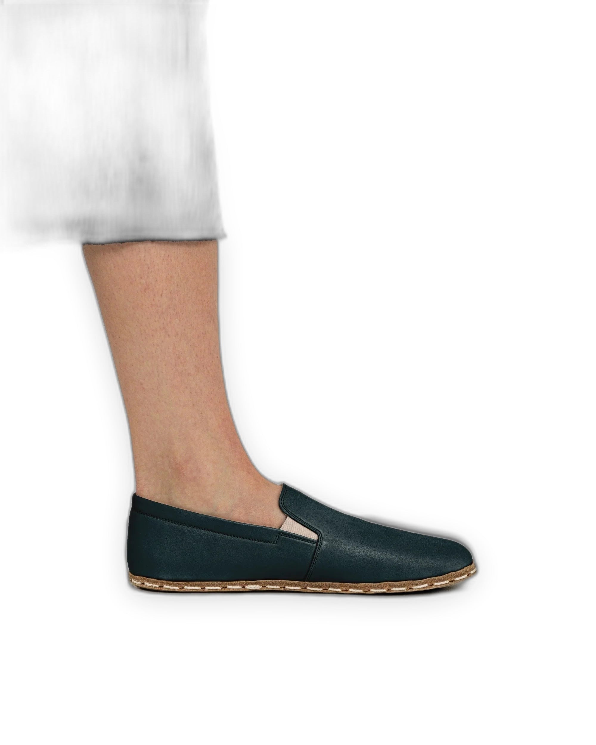 Pair Dark Green Barefoot Shoes - Barefoot Wide Toe Calf Leather | Bespoky