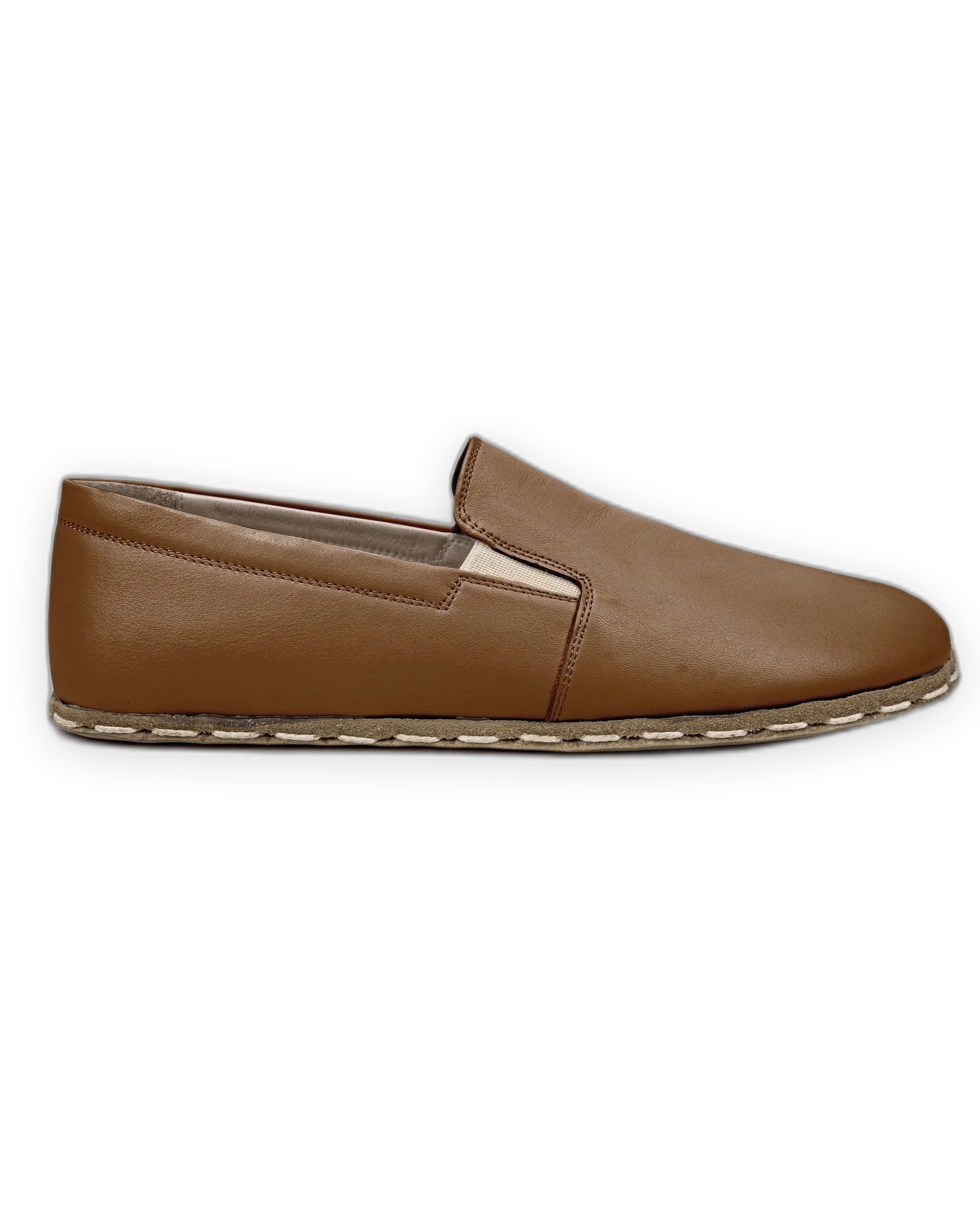 Side view Dark Tan Barefoot Shoes - Calf Leather Zero Drop | Bespoky