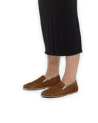 Top view Dark Tan Barefoot Shoes - Handcrafted Calf Leather | Bespoky