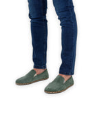 Side view Green Barefoot Shoes - Calf Leather Zero Drop | Bespoky