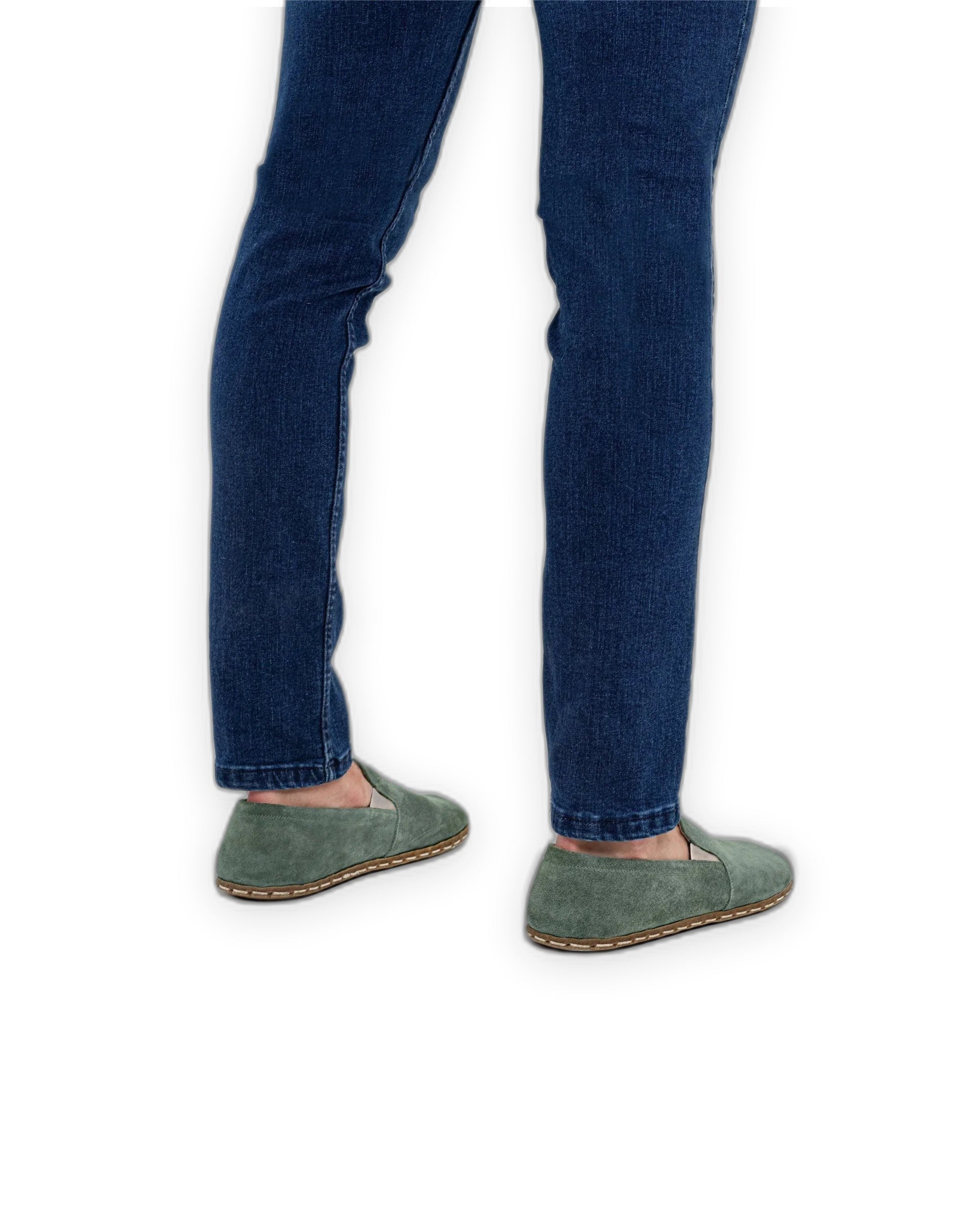 Top view Green Barefoot Shoes - Handcrafted Calf Leather | Bespoky