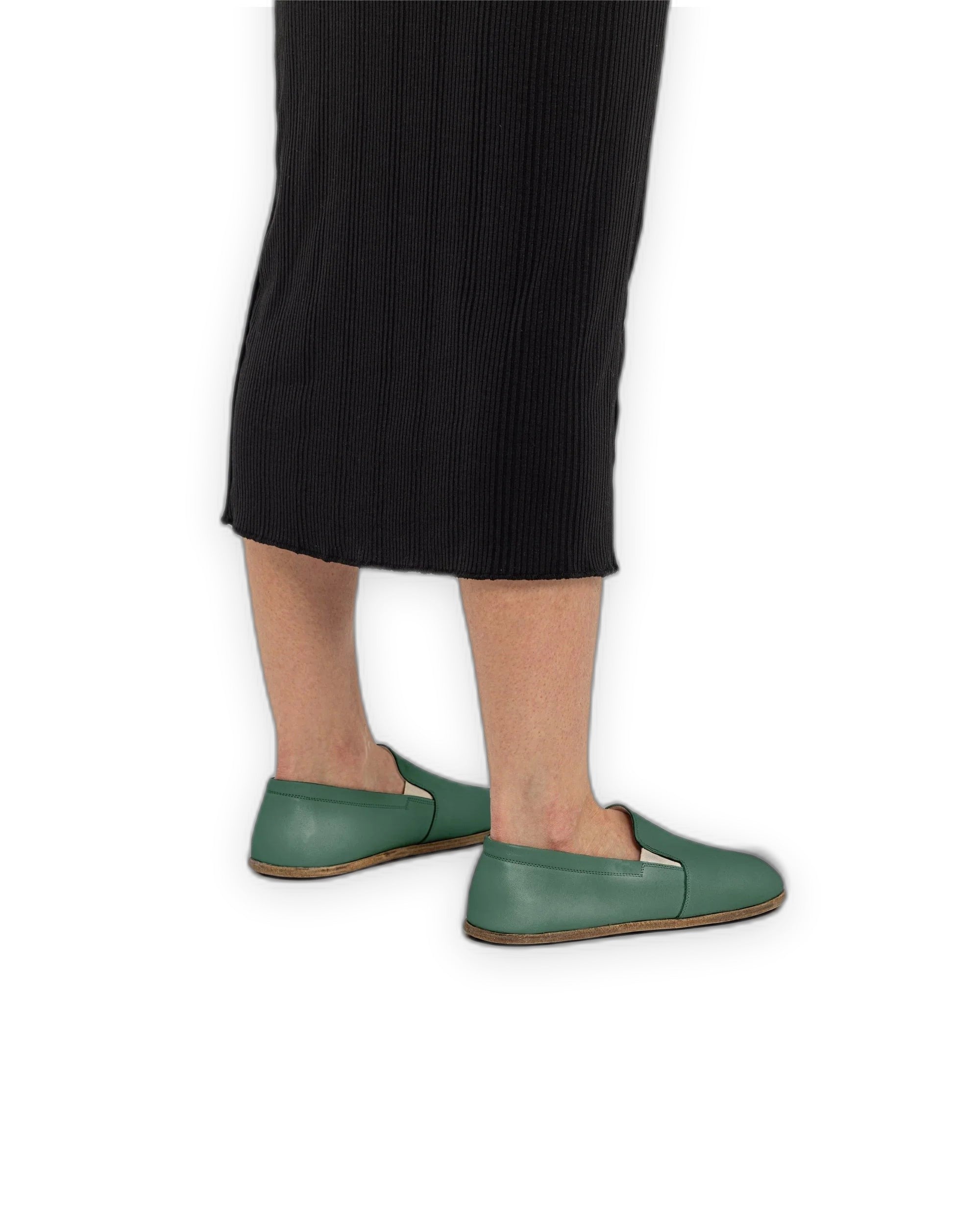 Top view Green Barefoot Shoes - Handcrafted Calf Leather | Bespoky