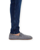 Pair Grey Barefoot Shoes - Barefoot Wide Toe Calf Leather | Bespoky