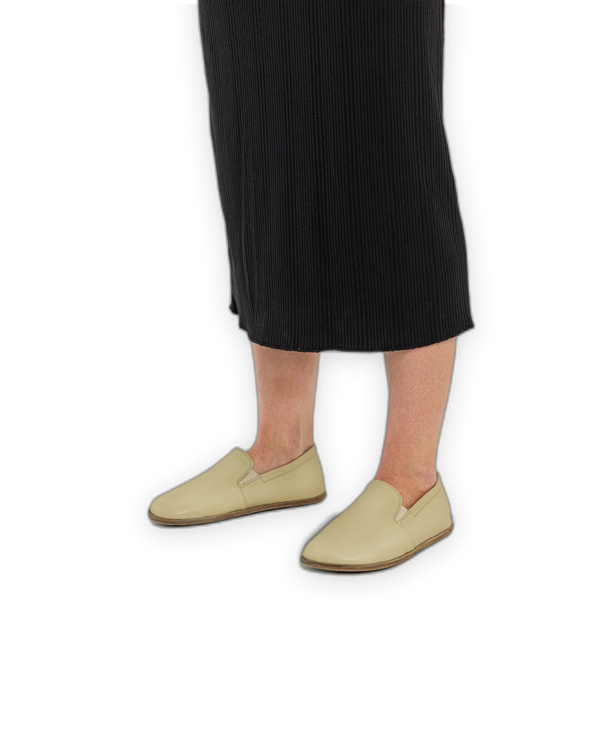 Back view Yellow Barefoot Shoes - Calf Leather Handcrafted | Bespoky