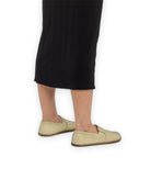 Close-up calf leather - Yellow Barefoot Shoes Detail | Bespoky
