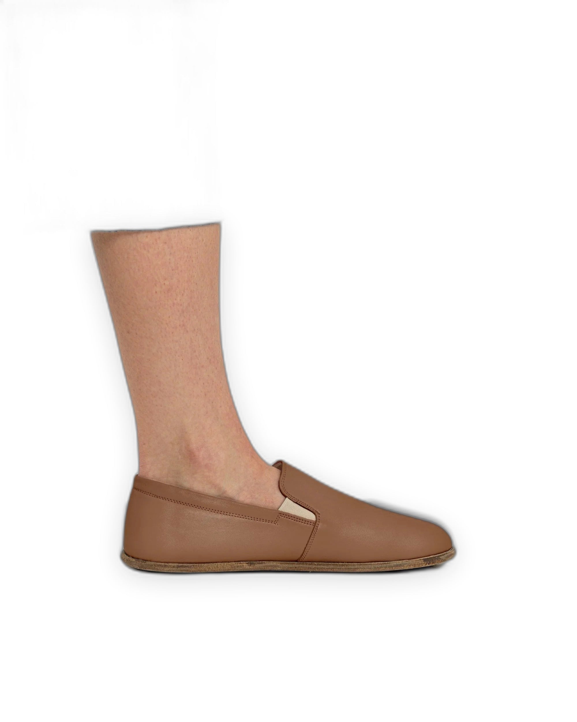 Back view Tan Barefoot Shoes - Calf Leather Handcrafted | Bespoky