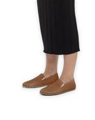 Detail Tan Barefoot Shoes - Handcrafted Calf Leather Turkey | Bespoky