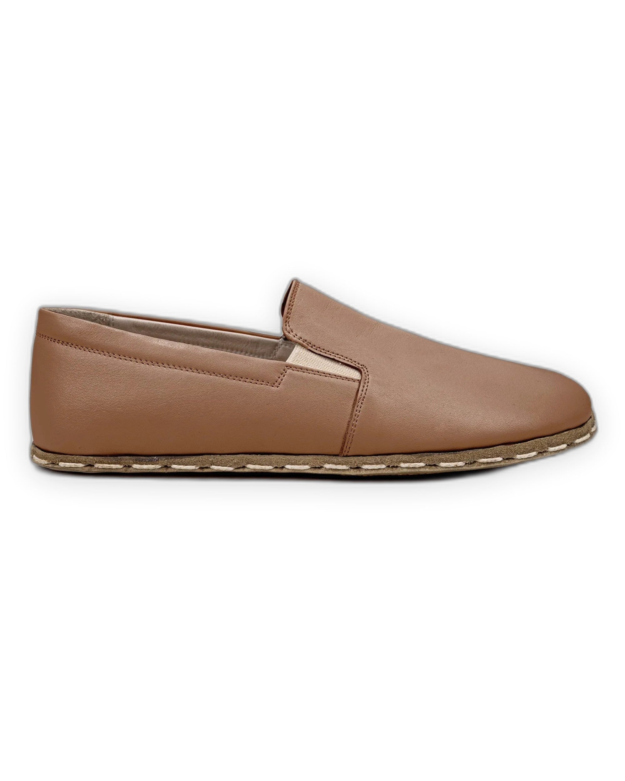Back view Tan Barefoot Shoes - Calf Leather Handcrafted | Bespoky
