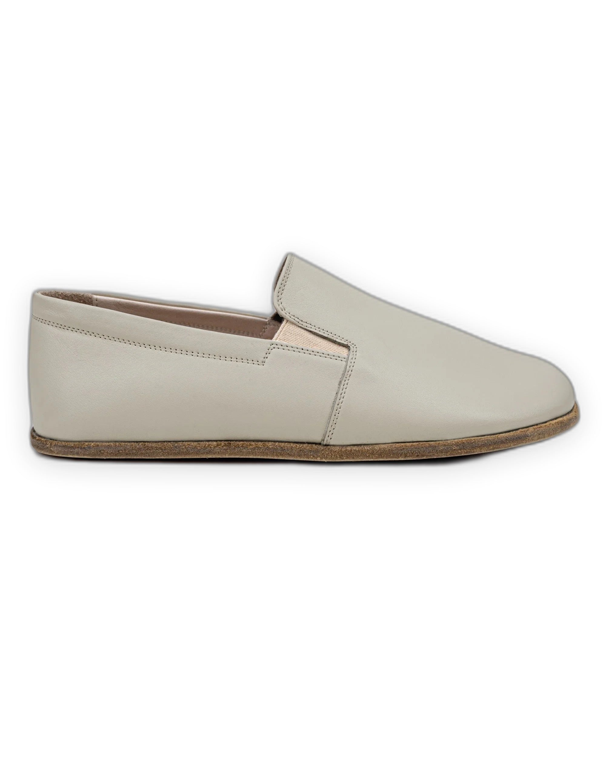 Top view Lucas Beige Barefoot Shoes - Handcrafted Calf Leather | Bespoky