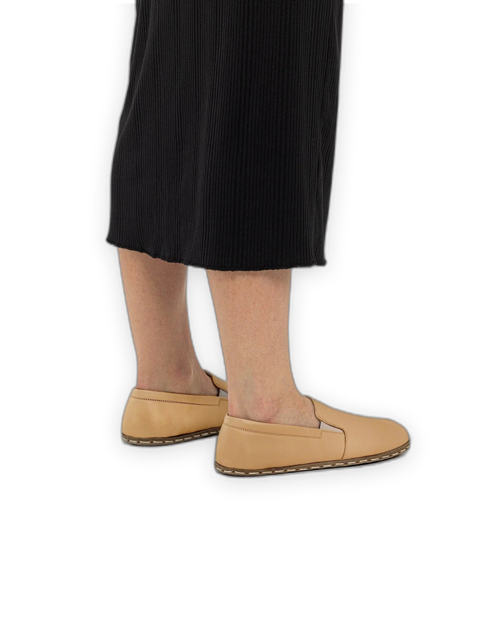 Back view Melon Yellow Barefoot Shoes - Calf Leather Handcrafted | Bespoky