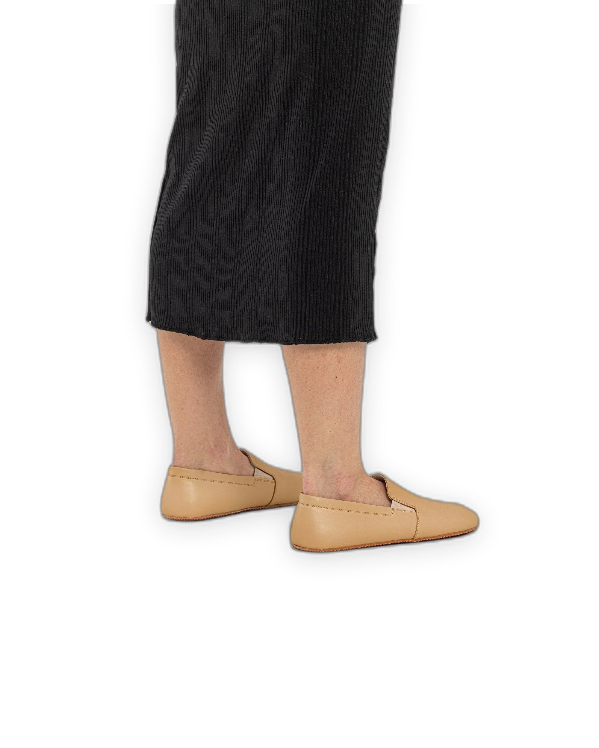 Close-up calf leather - Melon Yellow Barefoot Shoes Detail | Bespoky