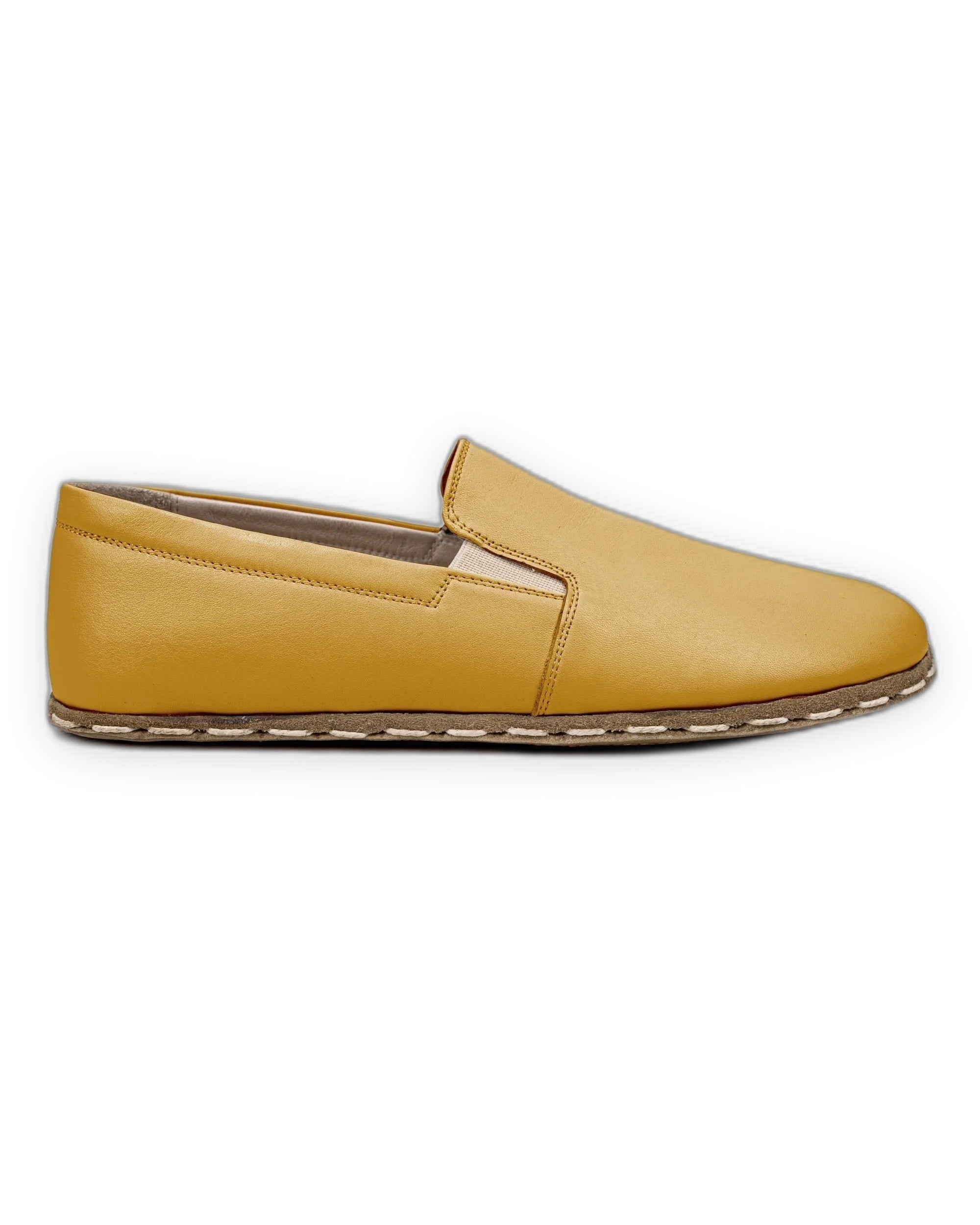 Side view Mustard Barefoot Shoes - Calf Leather Zero Drop | Bespoky