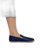 Pair Navy Blue Barefoot Shoes - Barefoot Wide Toe Calf Leather | Bespoky