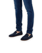 Top view Navy Barefoot Shoes - Handcrafted Calf Leather | Bespoky