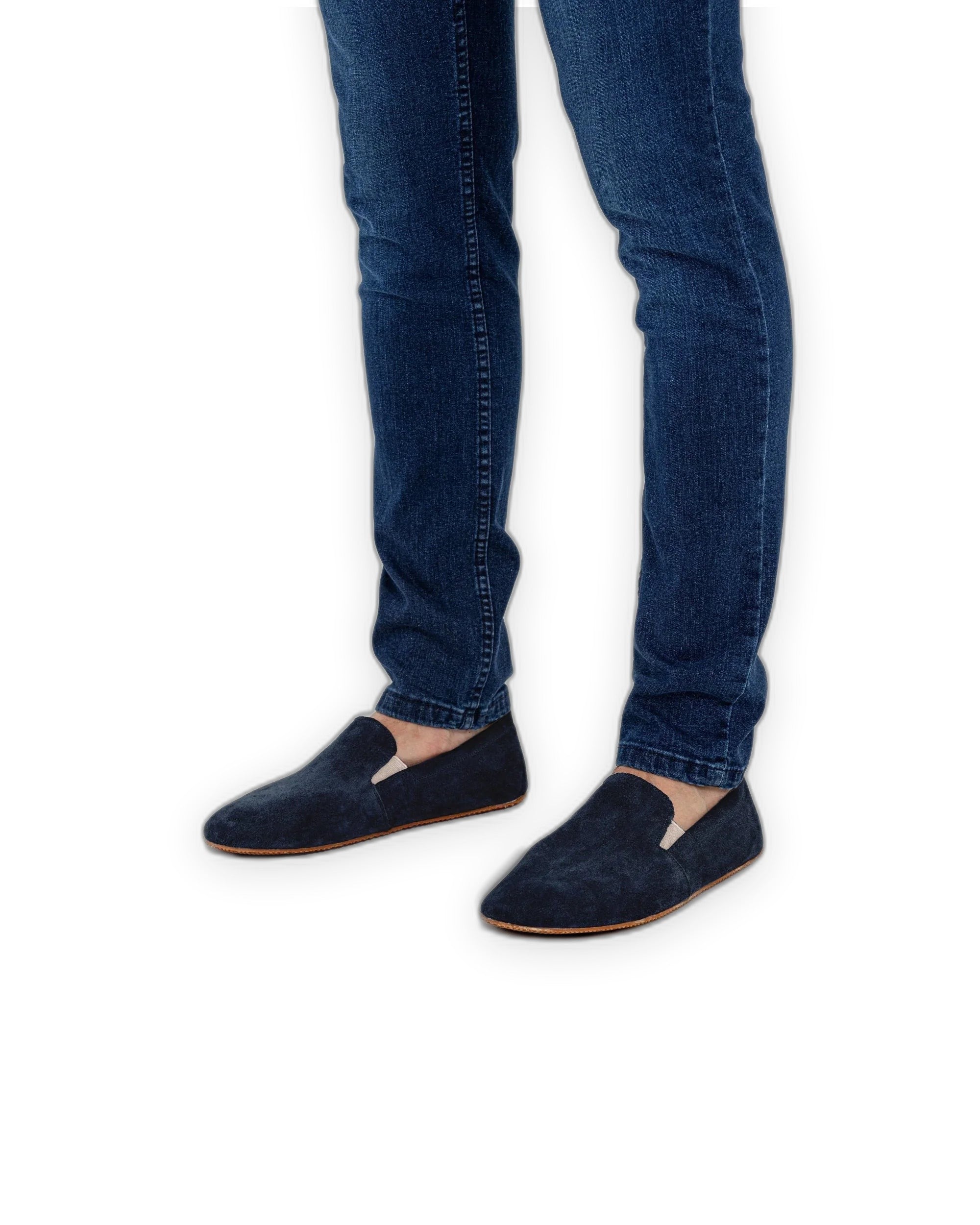 Top view Navy Barefoot Shoes - Handcrafted Calf Leather | Bespoky